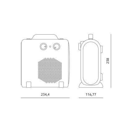 Вентилатор с нагревател 1000/2000W/230V бял