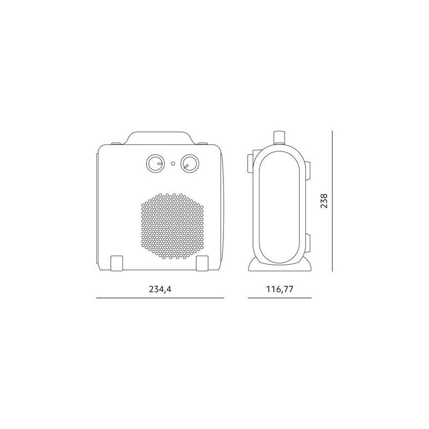 Вентилатор с нагревател 1000/2000W/230V бял