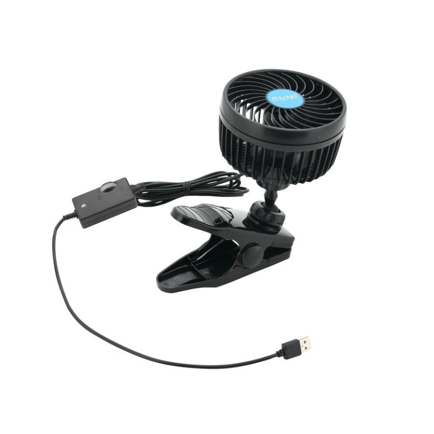 Вентилатор с щипка USB 4W/5V черен