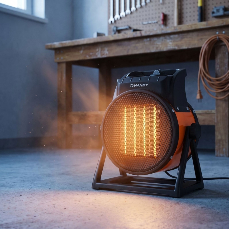 Вентилатор с керамичен нагревател 1000/2000W/230V оранжев/черен