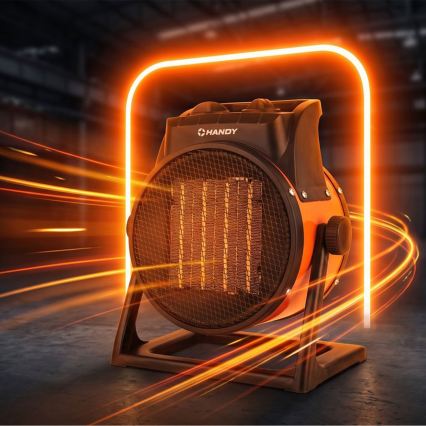 Вентилатор с керамичен нагревател 1000/2000W/230V оранжев/черен