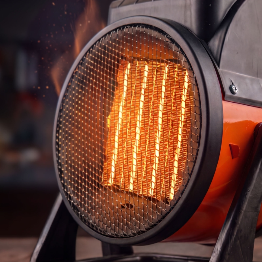 Вентилатор с керамичен нагревател 1000/2000W/230V оранжев/черен