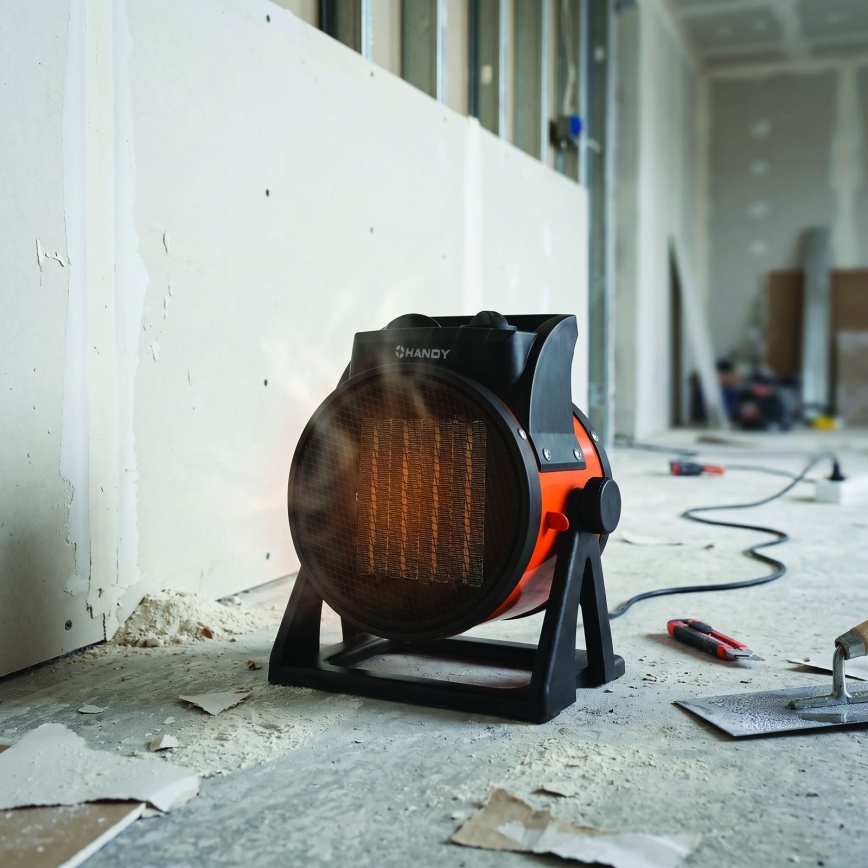 Вентилатор с керамичен нагревател 1000/2000W/230V оранжев/черен