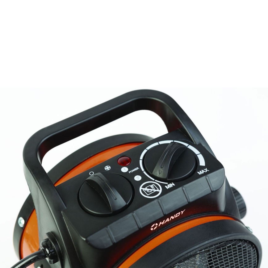 Вентилатор с керамичен нагревател 1000/2000W/230V оранжев/черен