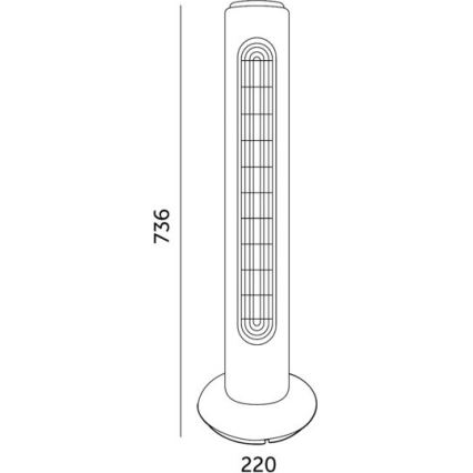 Вентилатор тип кула VENLO 45W/230V 73,6 см черен