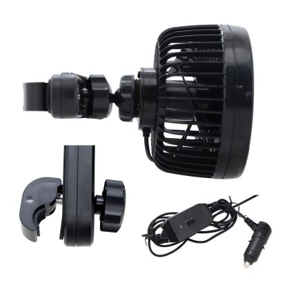 Вентилатор за облегалка в кола 4W/12V черен