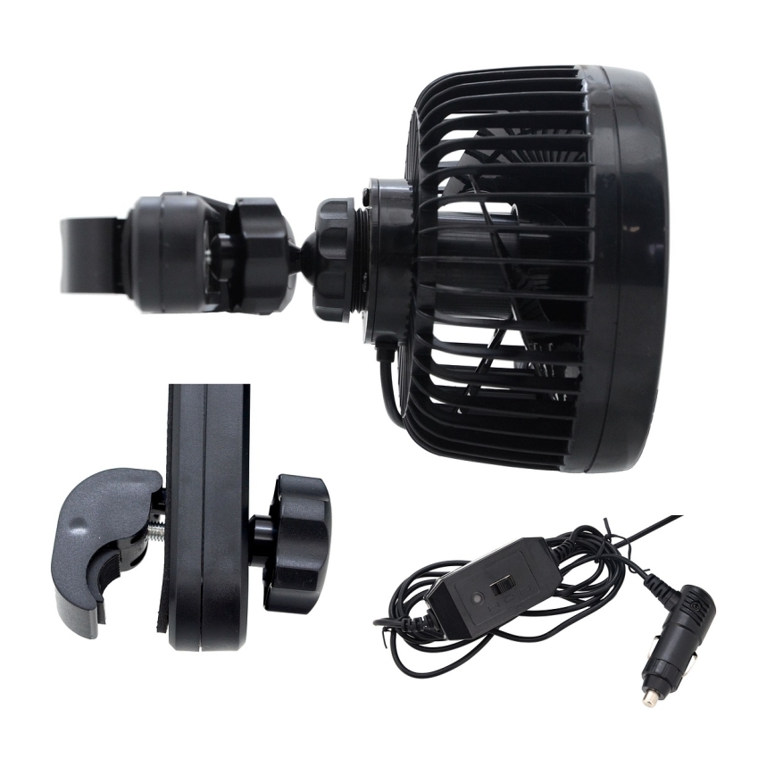 Вентилатор за облегалка в кола 4W/12V черен