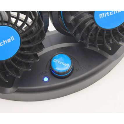 Вентилатор за табло на кола 4W/12V черен