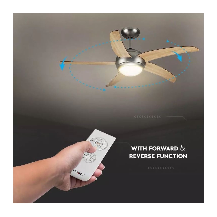 Вентилатор за таван 2xE27/20W/230V Ø 132 см + дистанционно управление