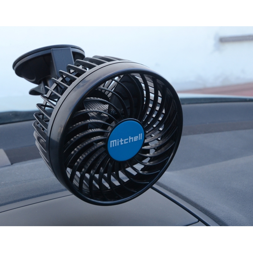 Вентилатор за кола с вендуза 4W/12V черен