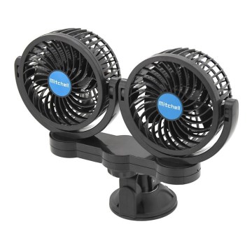 Вентилатор за кола с вендуза 7W/12V черен