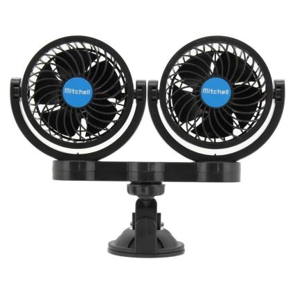 Вентилатор за кола с вендуза 7W/12V черен