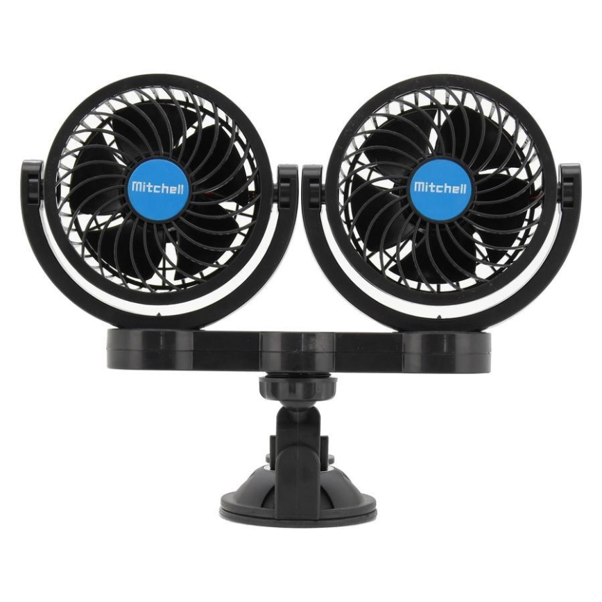 Вентилатор за кола с вендуза 7W/12V черен