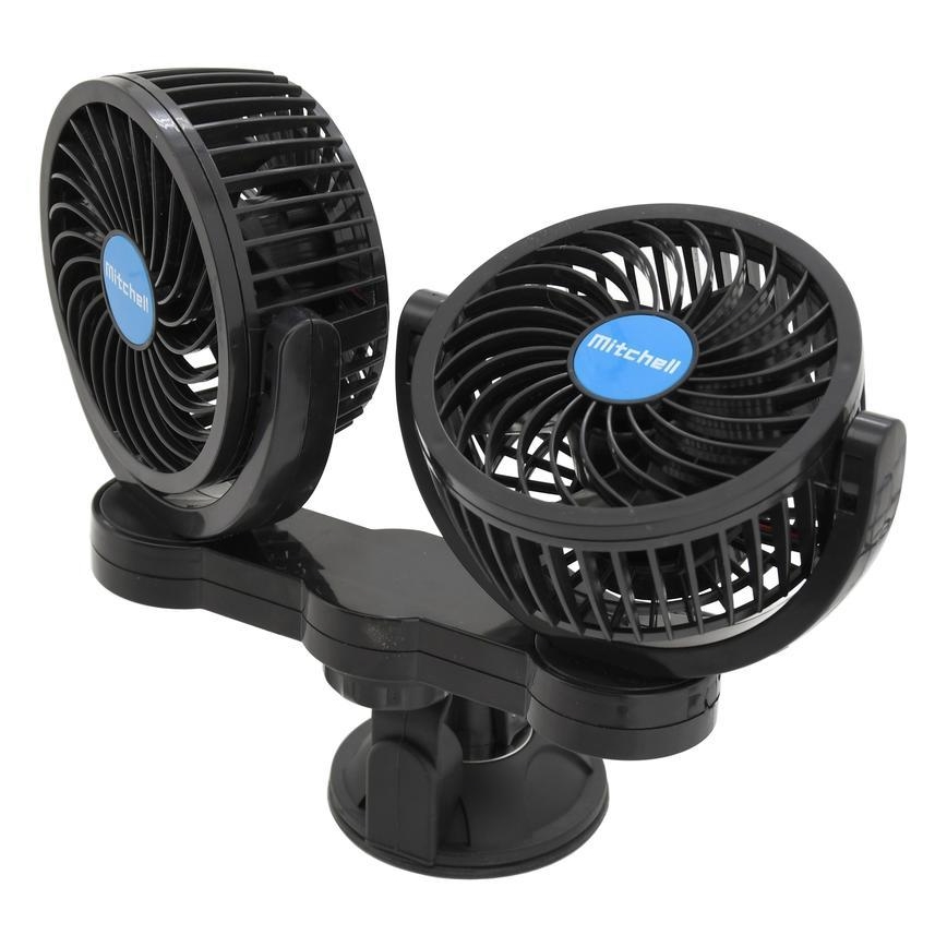 Вентилатор за кола с вендуза 7W/12V черен