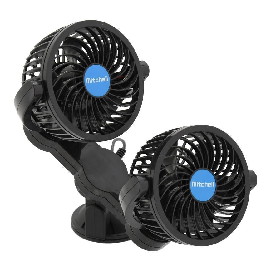 Вентилатор за кола с вендуза 7W/12V черен