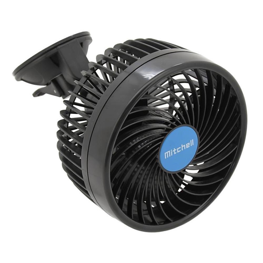 Вентилатор за кола с вендуза 9W/12V черен