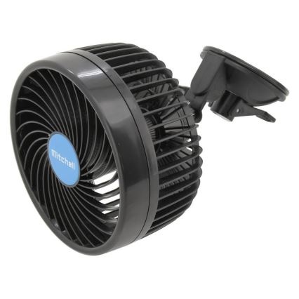 Вентилатор за кола с вендуза 9W/12V черен