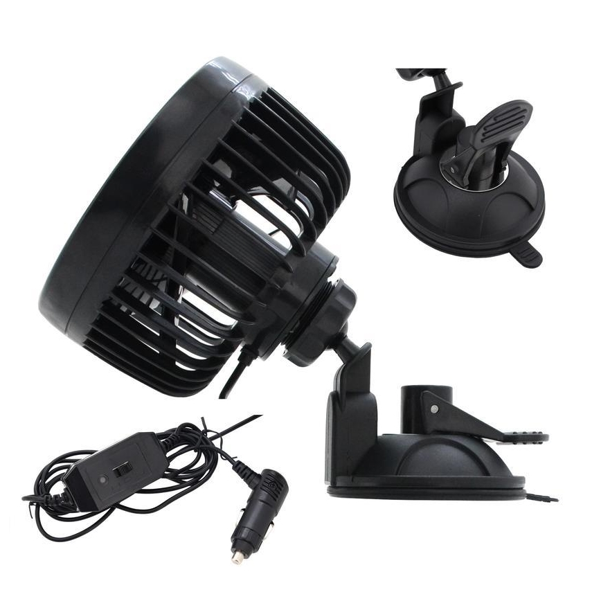 Вентилатор за кола с вендуза 9W/12V черен