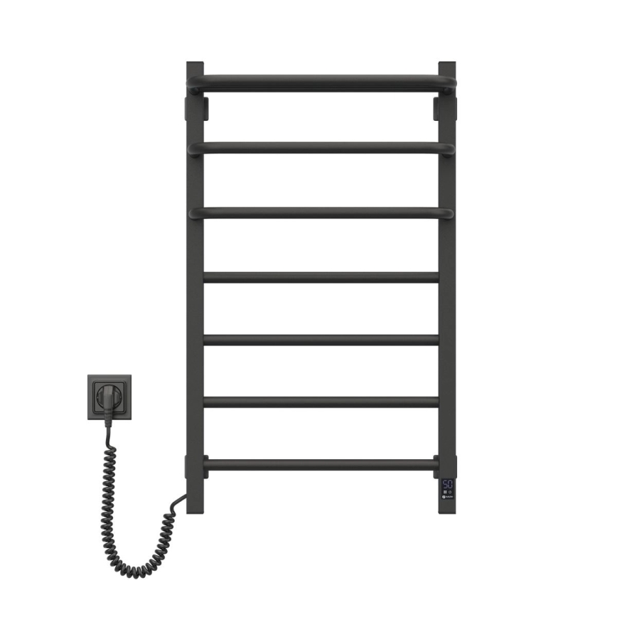 Vertaduro - Електрически сушилник за хавлии с термостат DOR 155W/230V 80x48 cm IP44 черен ляв
