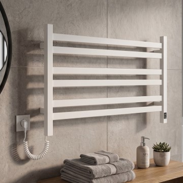 Vertaduro - Електрически сушилник за кърпи с термостат AVA 181W/230V 50x90 cm IP44 бял ляв