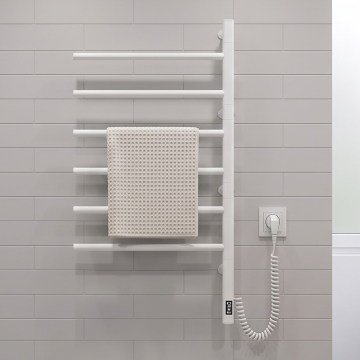 Vertaduro - Електрически въртящ се сушилник за кърпи с термостат ARA 105W/230V 80x49 cm IP44 бял