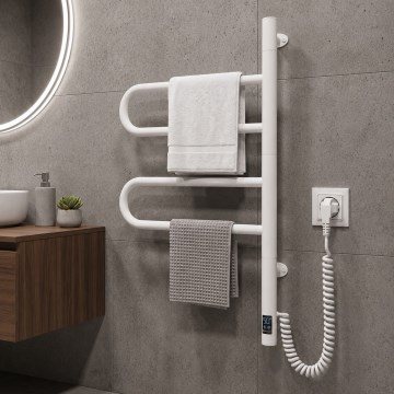Vertaduro - Електрически въртящ се сушилник за кърпи с термостат ELA 60W/230V 65x49 cm IP44 бял