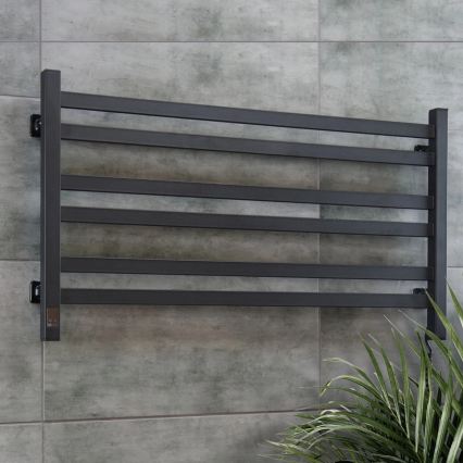 Vertaduro - Електрически сушилник за кърпи с термостат AVA 181W/230V 50x90 см IP44 черен десен