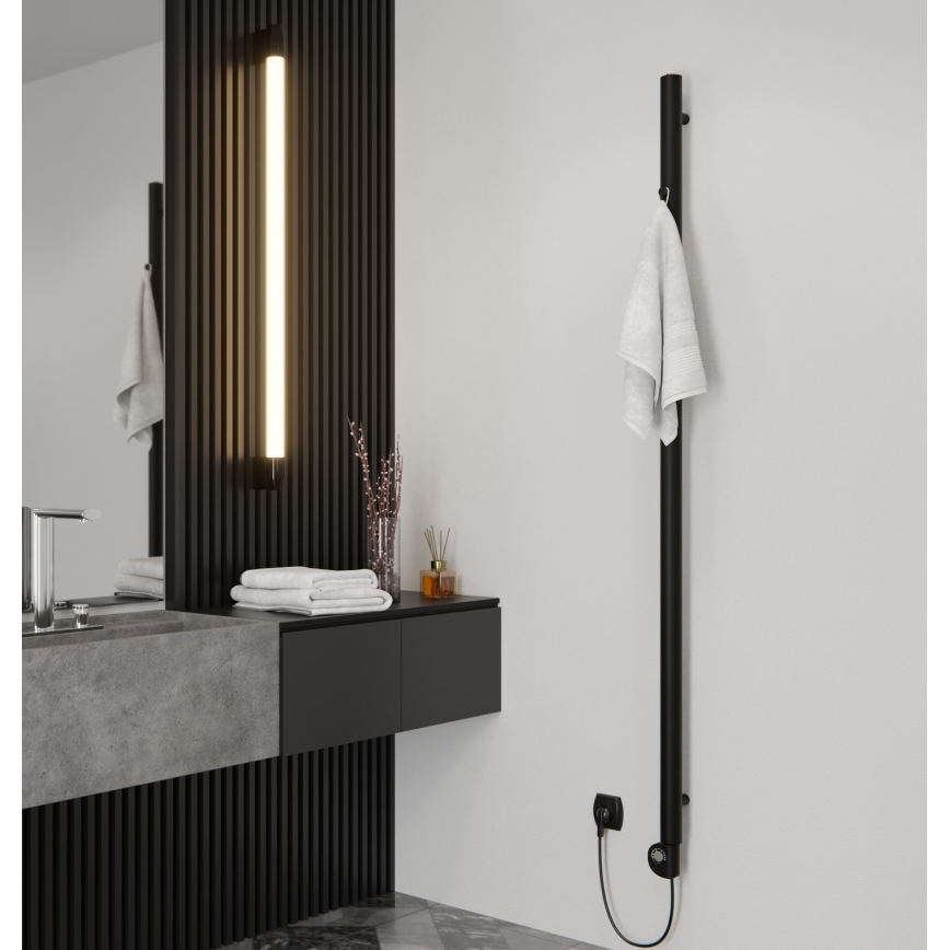 Vertaduro - Радиатор за баня с термостат ERDA 400W 180x5 cm черен