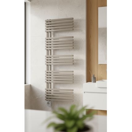 Vertaduro - Радиатор за баня с термостат MICHELLE 600W 129x50 cm таупе