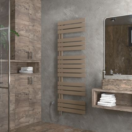 Vertaduro - Радиатор за баня с термостат ZIVA, 800 W, 177 x 50 см, таупе