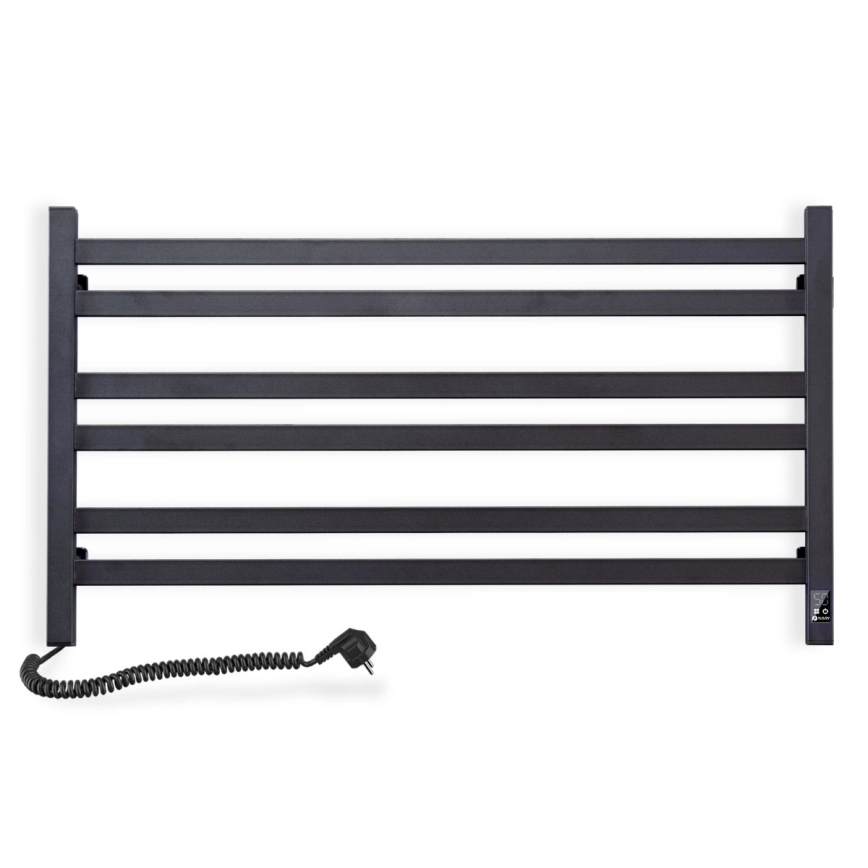 Vertaduro - Електрически сушилник за кърпи с термостат AVA 181W/230V 50x90 cm IP44 черен ляв