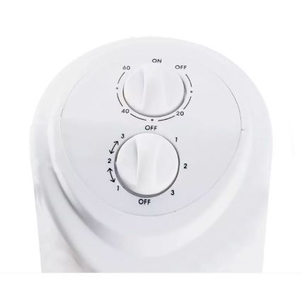 Вертикален вентилатор с таймер 45W/230V бял