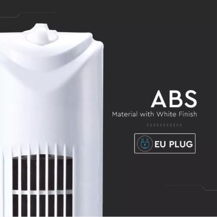 Вертикален вентилатор с таймер 45W/230V бял