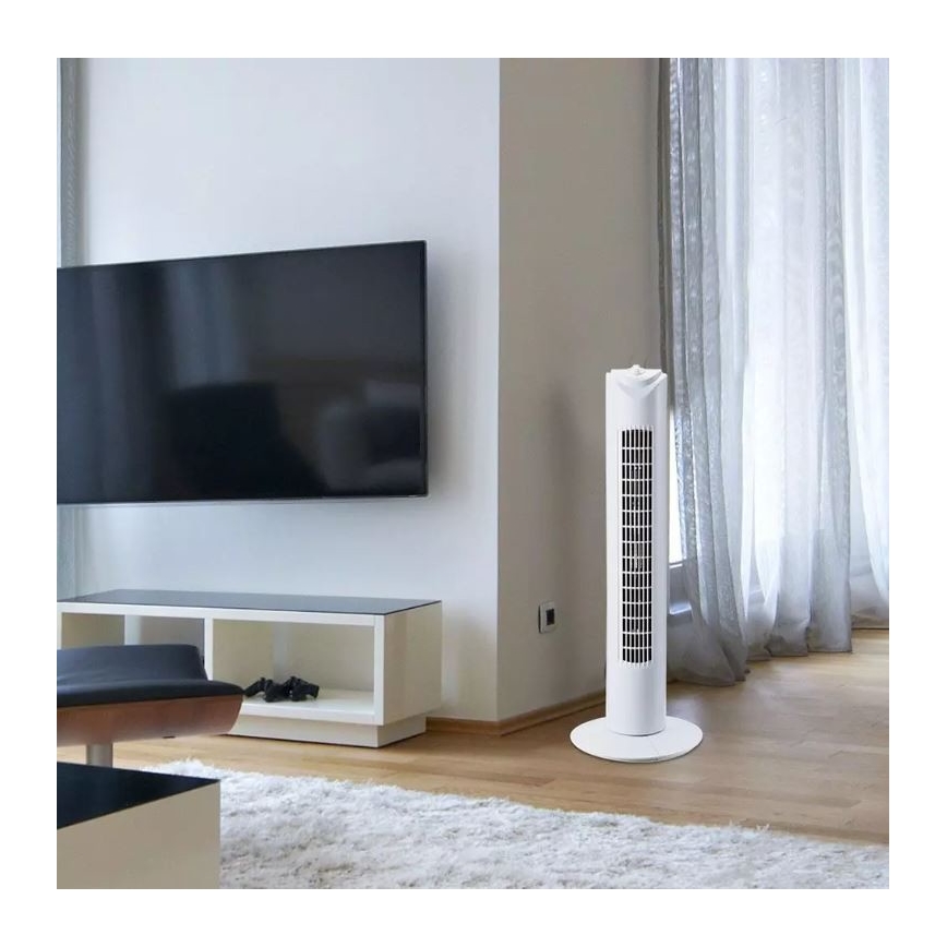 Вертикален вентилатор с таймер 45W/230V бял