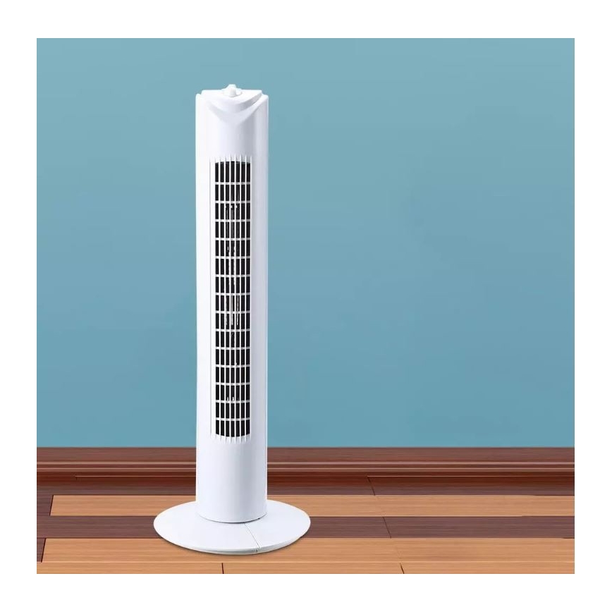 Вертикален вентилатор с таймер 45W/230V бял