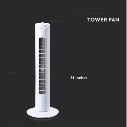 Вертикален вентилатор с таймер 45W/230V бял