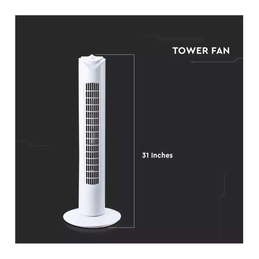 Вертикален вентилатор с таймер 45W/230V бял