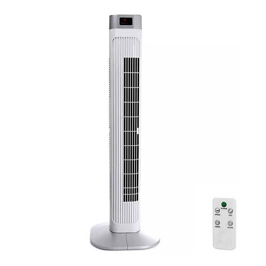 Вертикален вентилатор с термометър с дистанционно управление 55W/230V