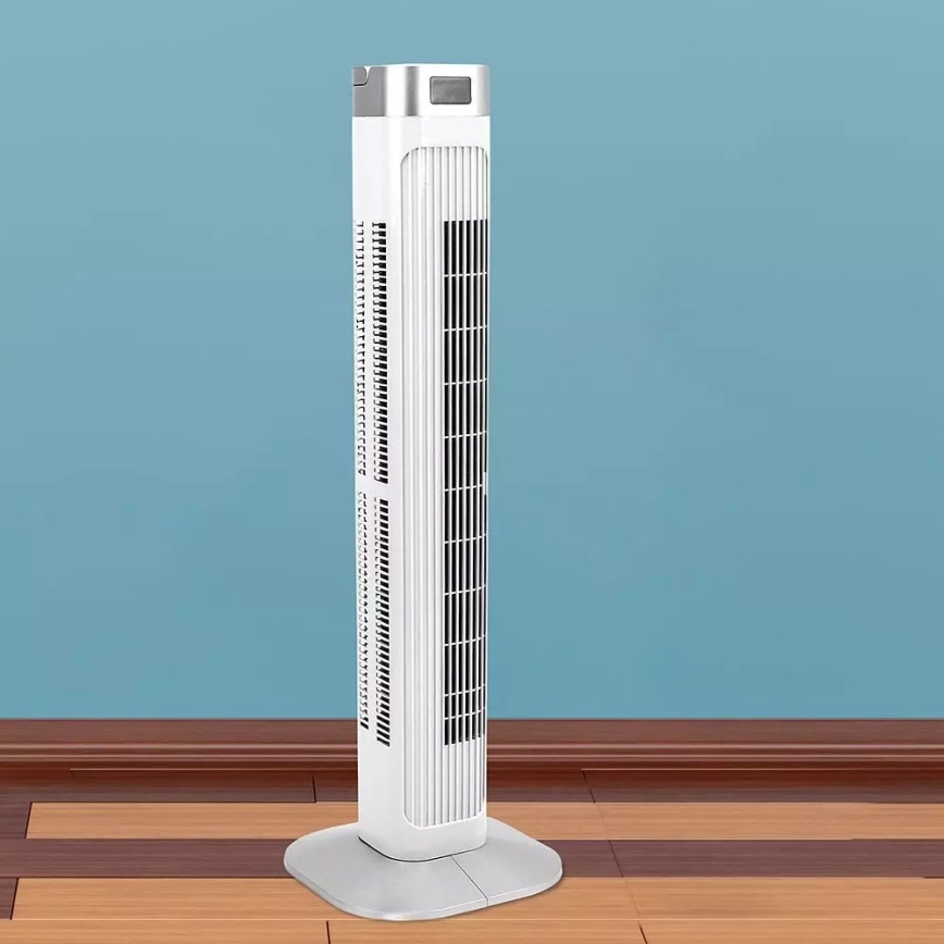 Вертикален вентилатор с термометър с дистанционно управление 55W/230V