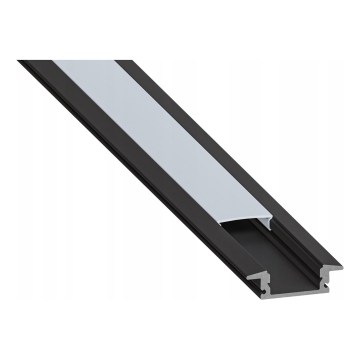 Вграден профил за LED ленти, 1 м, черен/бял