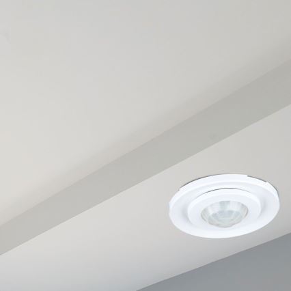 Вграден сензор за движение PIR 360° 400W/230V бял