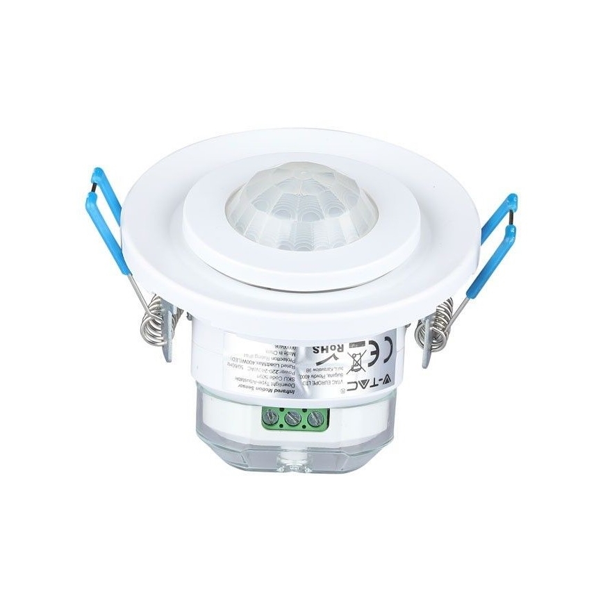 Вграден сензор за движение PIR 360° 400W/230V бял