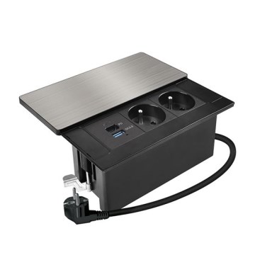 Вградена розетка с безжично зареждане 65W, двойна + USB-A + USB-C