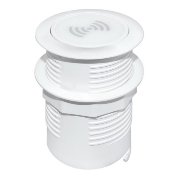 Вградено безжично зарядно устройство + USB A+C бял