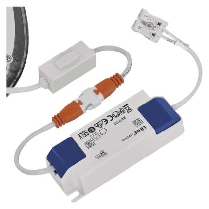 Вградено LED осветително тяло NEXXO LED/12,5W/230V 3000/3500/4000K, сребристо, диаметър 17 cm