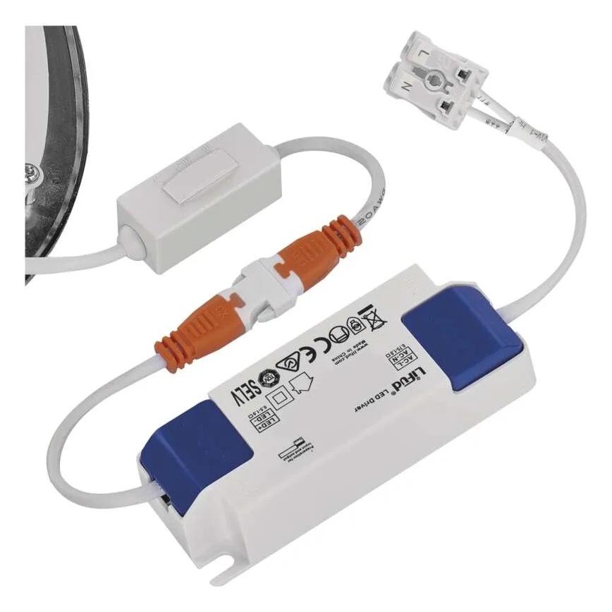 Вградено LED осветително тяло NEXXO LED/12,5W/230V 3000/3500/4000K, сребристо, диаметър 17 cm