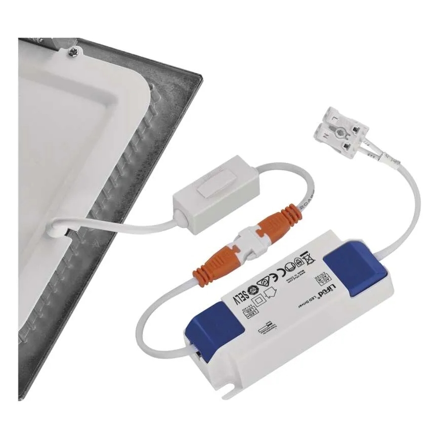 Вградено LED осветително тяло NEXXO LED/18W/230V 3000/3500/4000K сребристо 22,5x22,5 cm