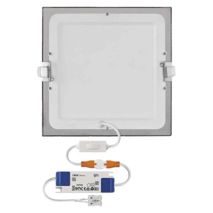 Вградено LED осветително тяло NEXXO LED/18W/230V 3000/3500/4000K сребристо 22,5x22,5 cm