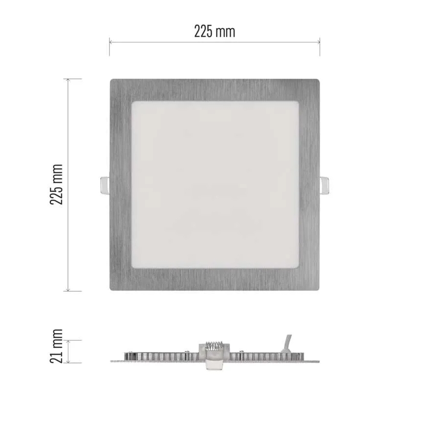 Вградено LED осветително тяло NEXXO LED/18W/230V 3000/3500/4000K сребристо 22,5x22,5 cm