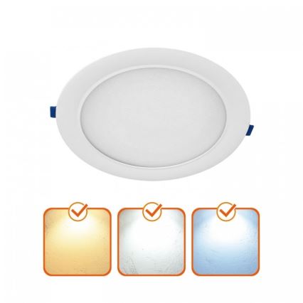 Вградено LED осветително тяло SIGARO LED/18W/230V 3000/4000/6500K Ø 22 см, бяло